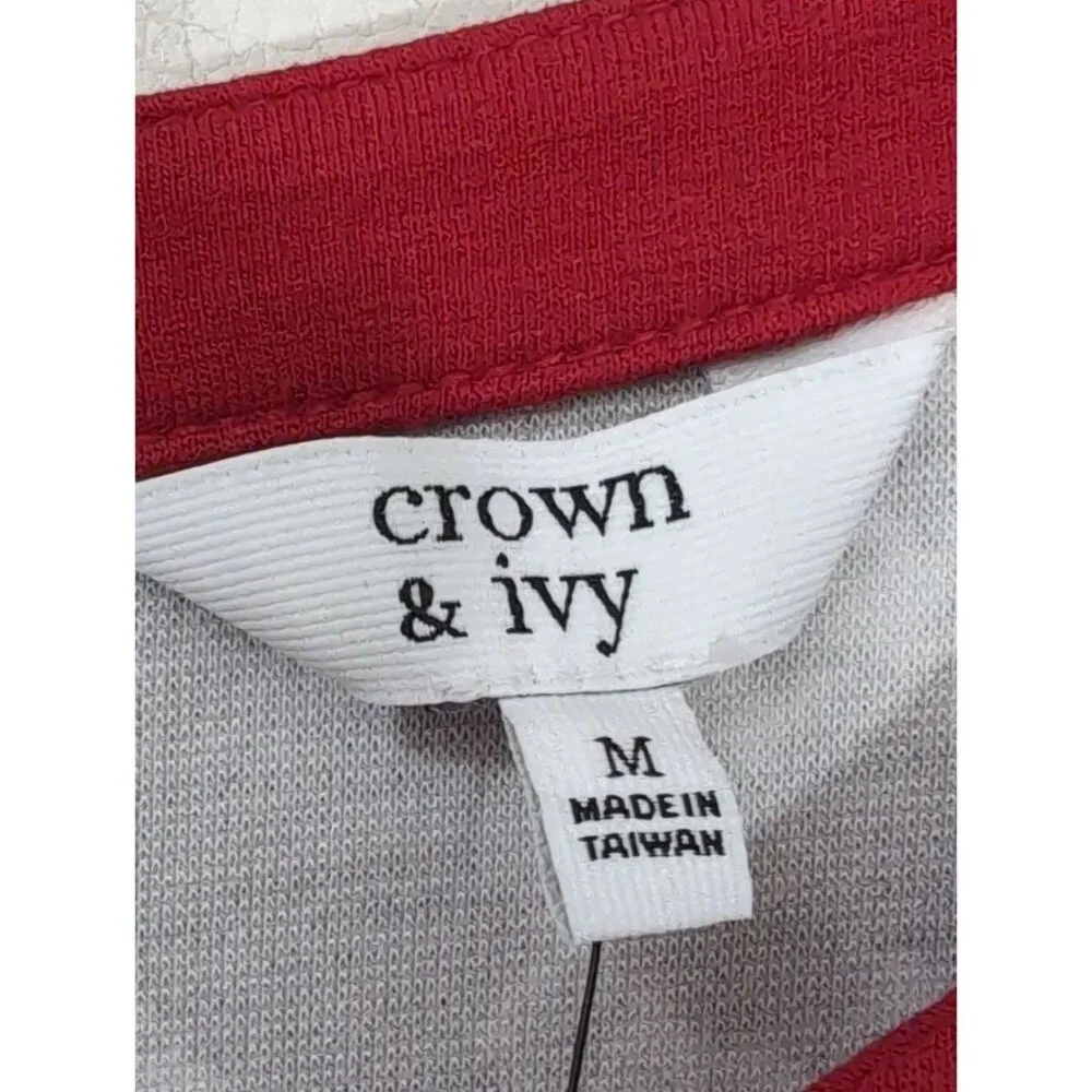 Crown & Ivy‎ Dress Womens M Black White Houndstooth Preppy Career Office